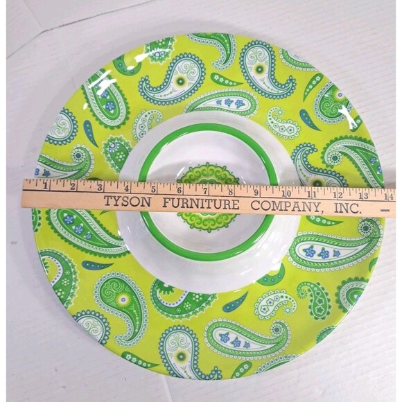 Melamine Boho Chip & Dip Tray 14″ Paisley Debra Valencia Certified International - Picture 3 of 4